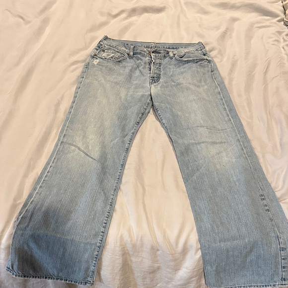 7 For All Mankind Light Blue Bootcut Jeans - Picture 1 of 5